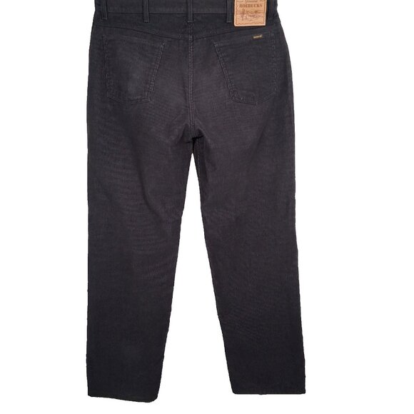 Vintage Roebucks Corduroys Corduroy Pants Men 36x30 Dark Gray Classic READ - Picture 2 of 14
